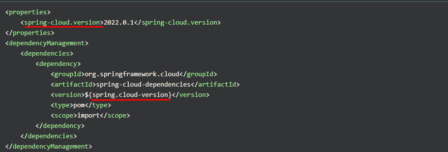 Spring Cloud Config Typo in dependency configurations for Spring Cloud