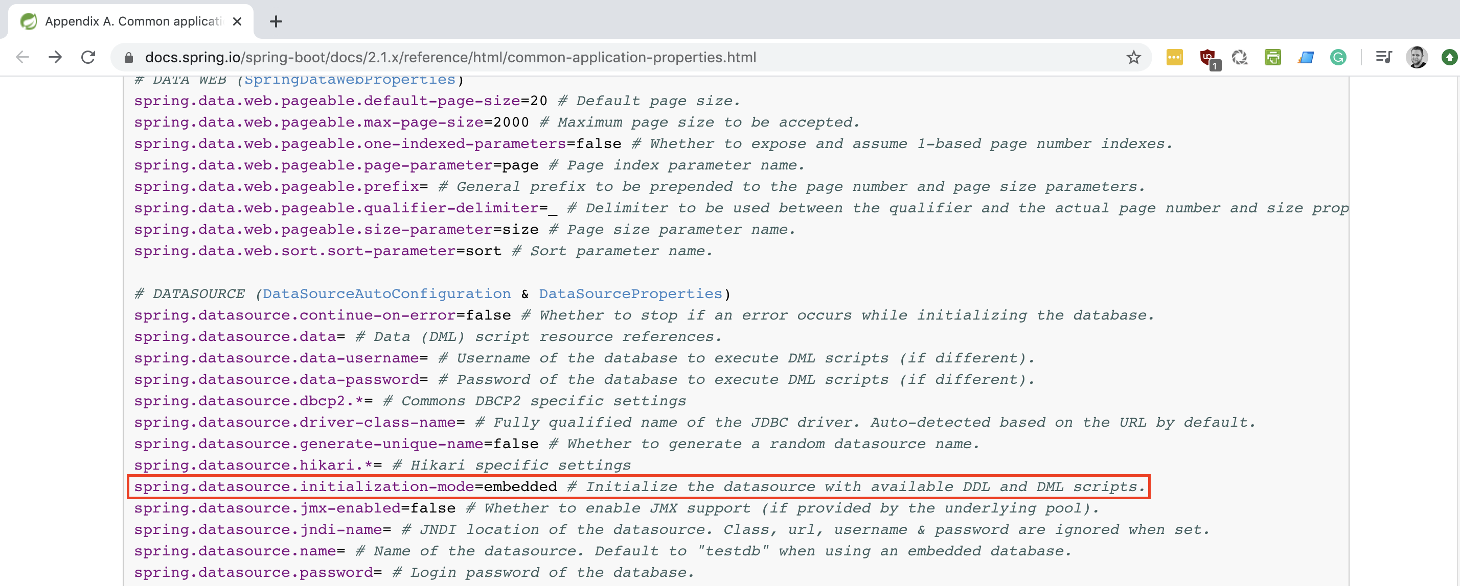 SpringBoot Some entries in the tables of configuration properties are incomplete