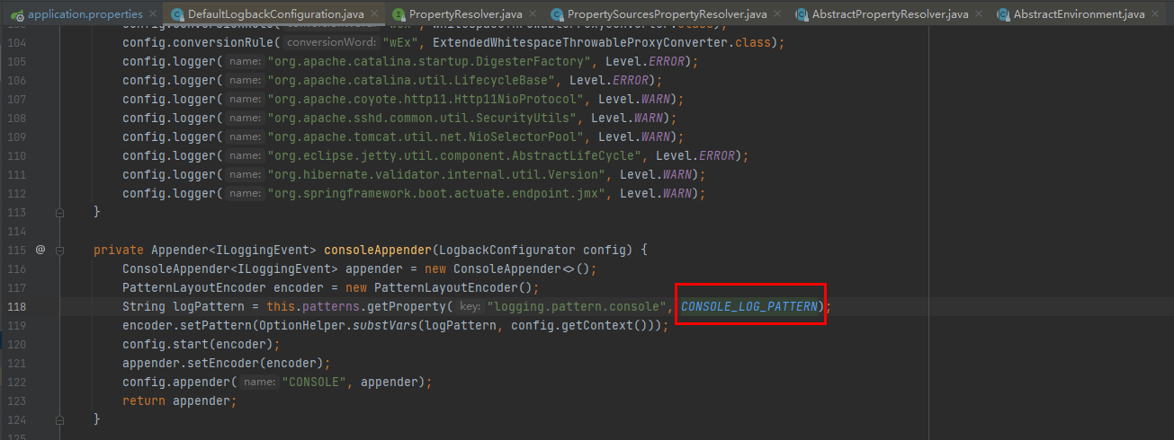 SpringBoot logging.pattern.console Special phenomenon